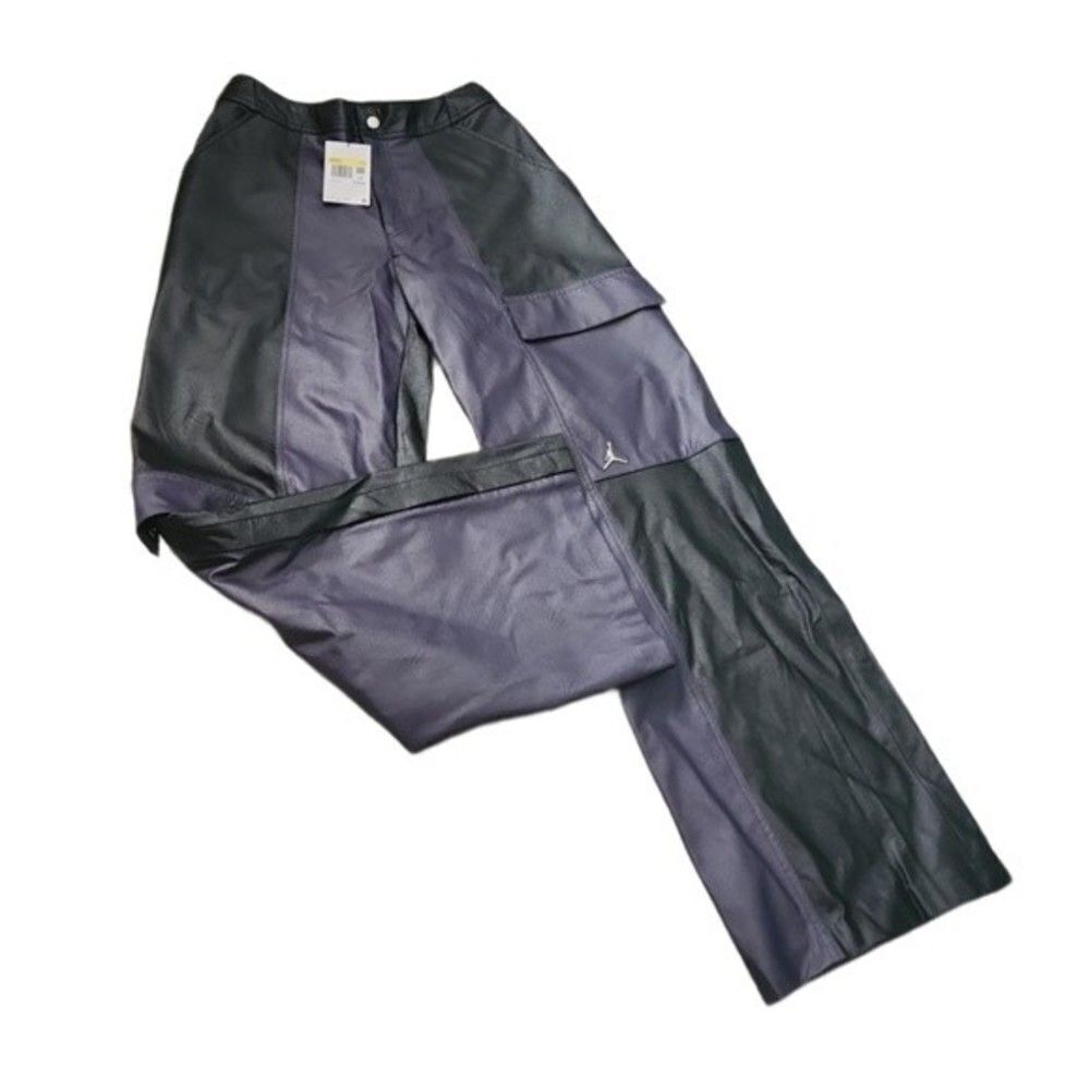Y2K Air Jordan Women’s Faux Leather Pants Small NWT Classics 2.0 Colorblock Bagg